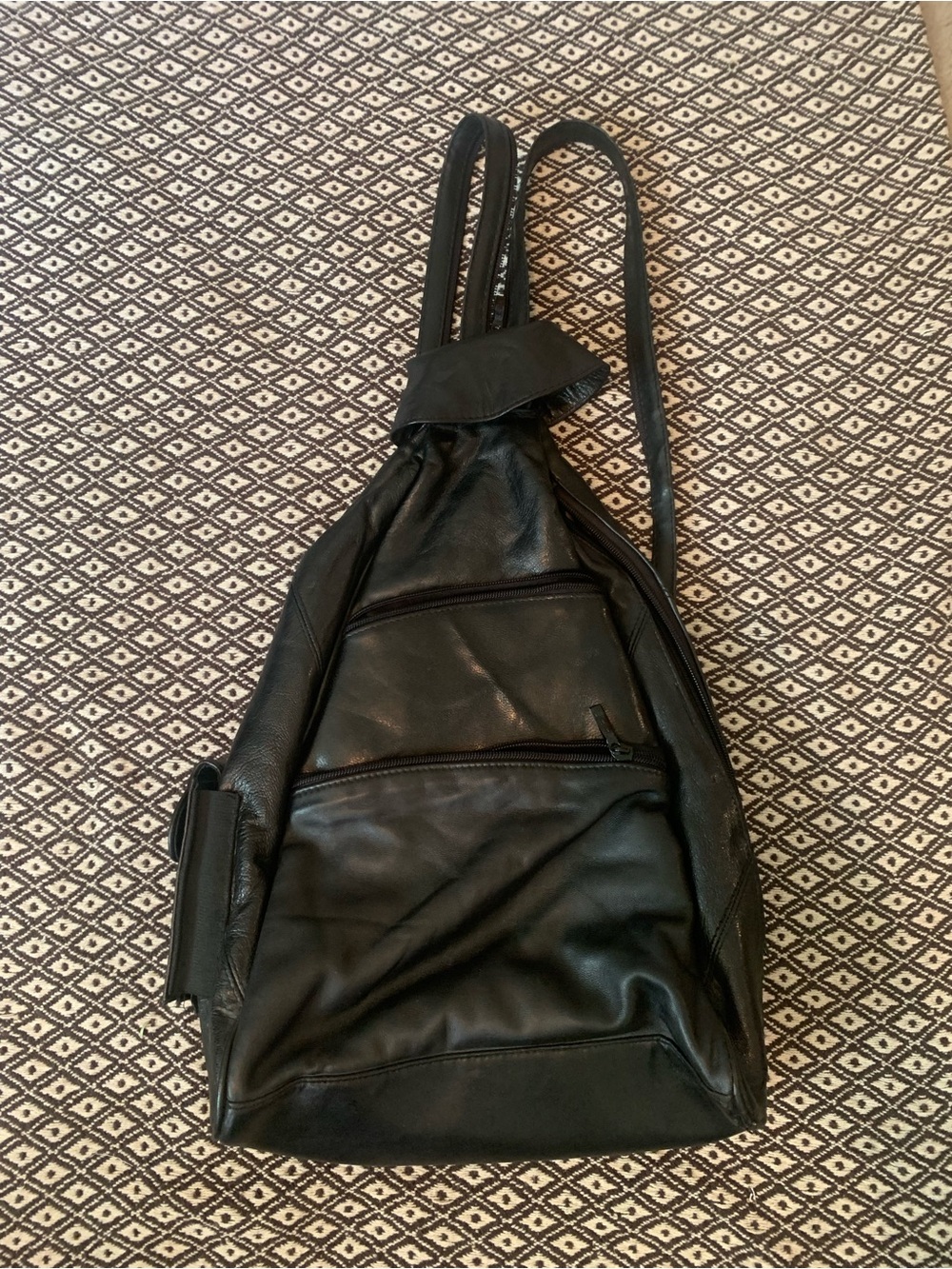 Black Leather Men’s Sling Bag - Stylish Everyday Carry
